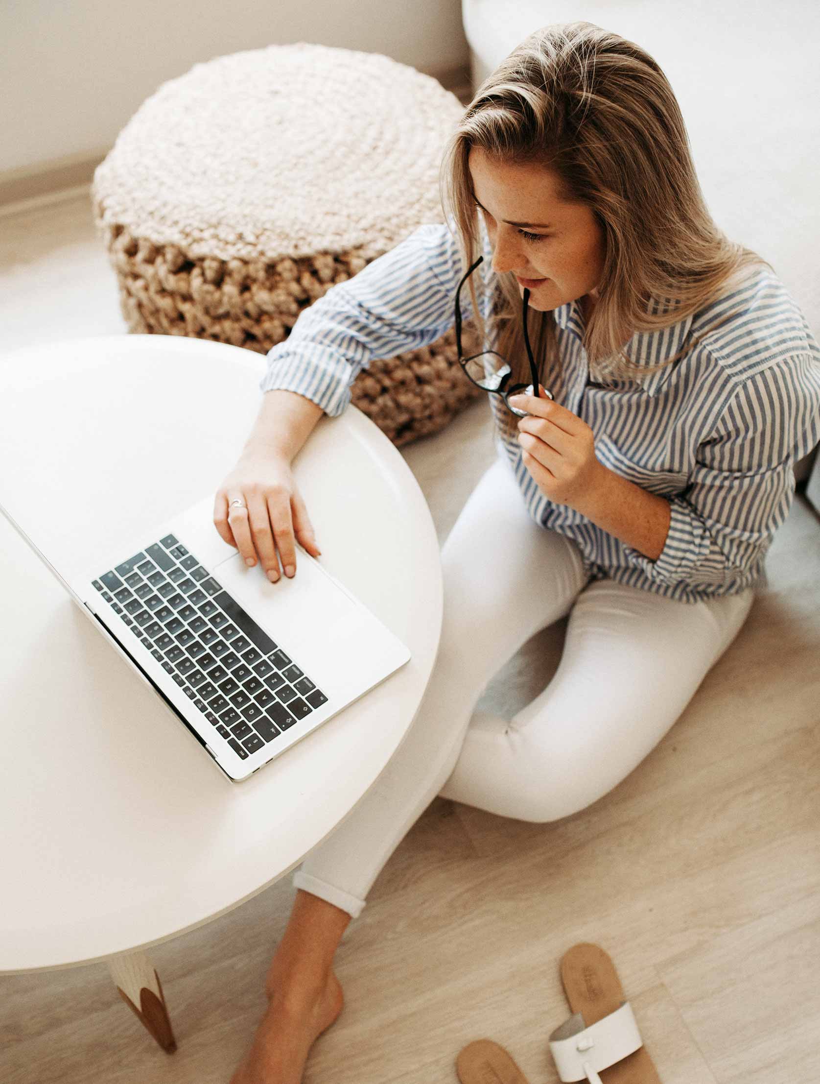 Woman Working on Laptop Woman Working on Laptop