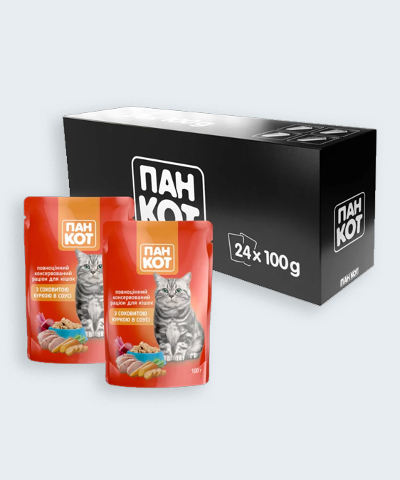 WISE CAT - წვნიანი სოუსი ქათმის ხორცით, 100გრ.x24 ცალი - Image 2