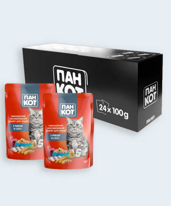 WISE CAT - წვნიანი სოუსი თევზის ხორცით, 100გრ.x24 ცალი - Image 2