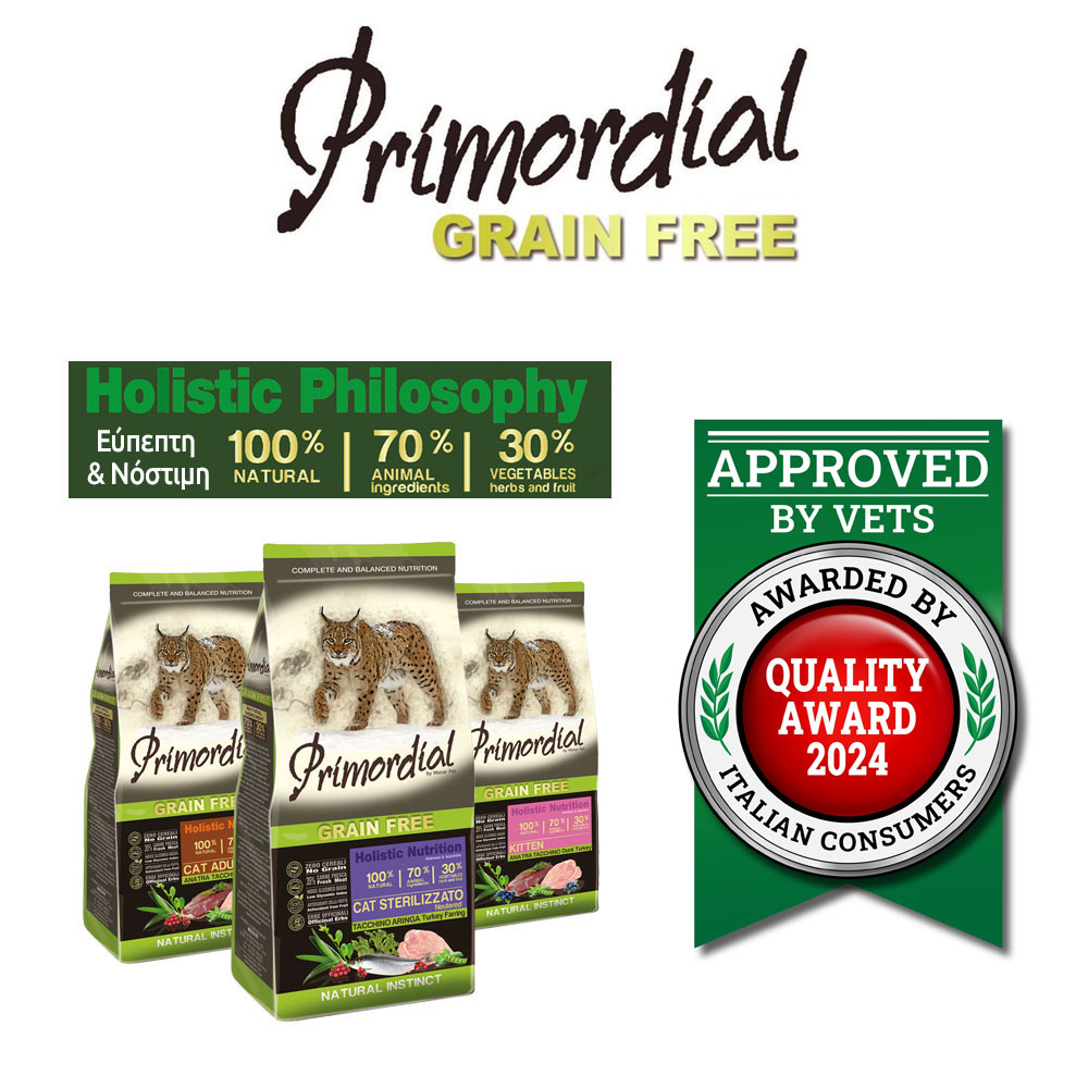 Primordial - სტერილიზებული -  ინდაურის და ქაშაყის ხორცით, მარცვლეულის გარეშე, 6კგ. - Image 3