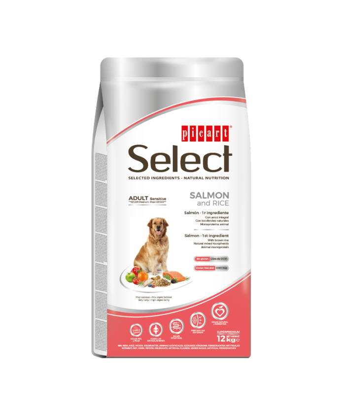 SELECT Adult SENSITIVE – ზრდასრულის მგრძნობიარე, ორაგულით და ბრინჯით 12კგ