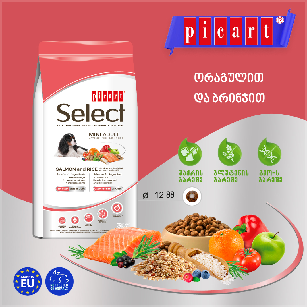 SELECT - მინი ჯიშის ზრდასრული , ორაგულით და ბრინჯი, 3კგ - Image 5