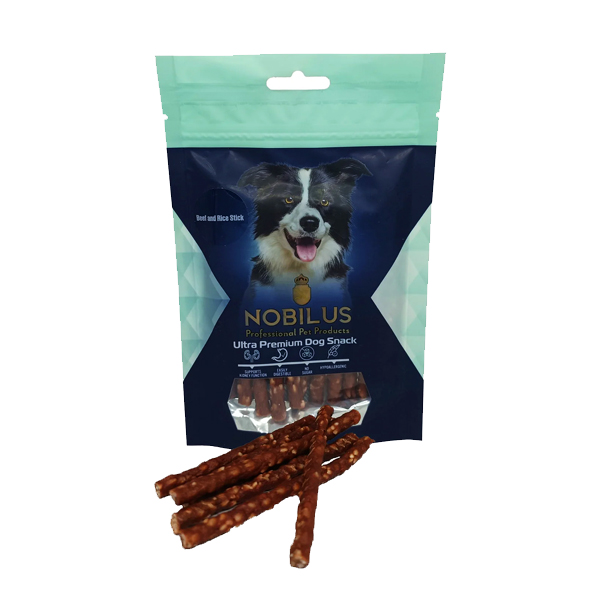 NOBILUS - dog snack, duck and rice stick, 80g.