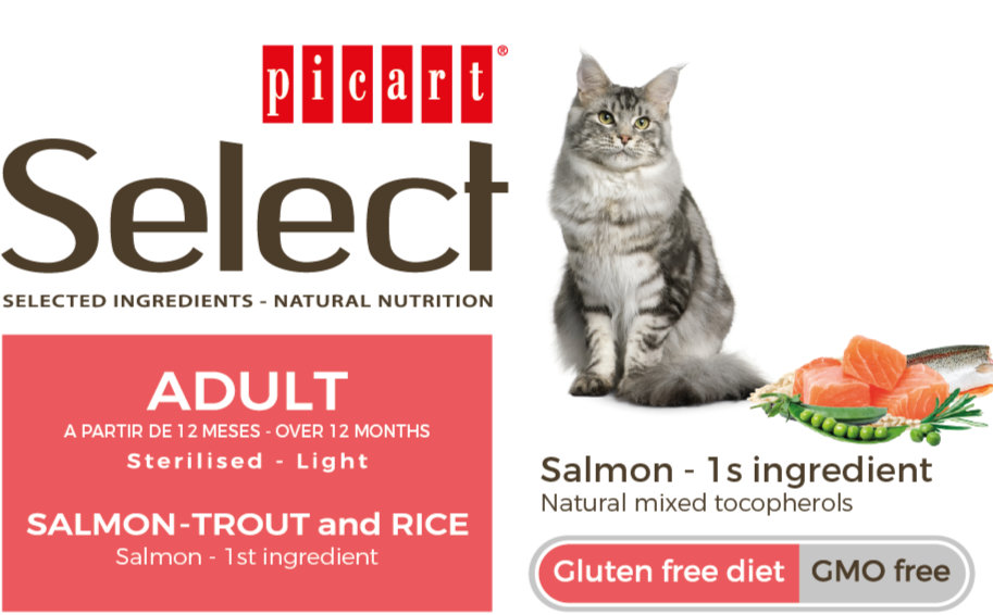 Select sterillised light- ორაგულით, კალმახით და ბრინჯით (მგრძნობიარე) 8კგ - Image 3