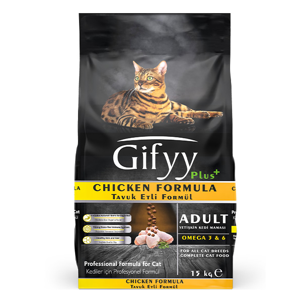 GIFYY - ზრდასრული კატის საკვები, ქათმით. 15კგ - Image 3