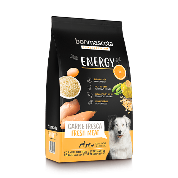 Bonmascota Energy - ინტენსიურად აქტიური და ასევე ორსული და მეძუძური ძაღლებისთვის. 20კგ