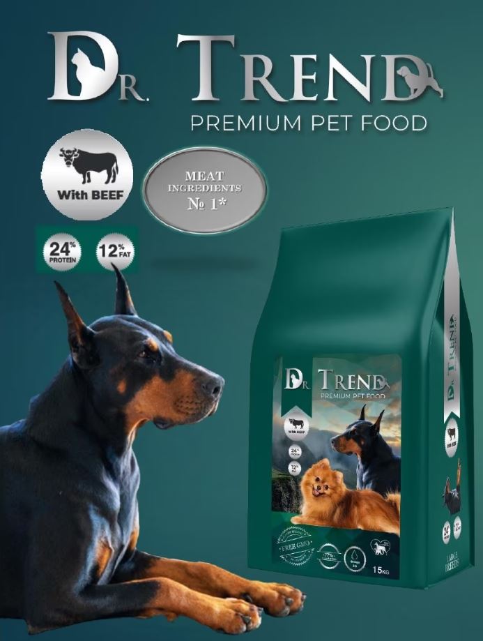 Dr.Trend  Large Breeds - სრული დაბალანსებული საკვები დიდი ჯიშის ძაღლებისთვის, საქონლის ხორცით 15კგ. - Image 3