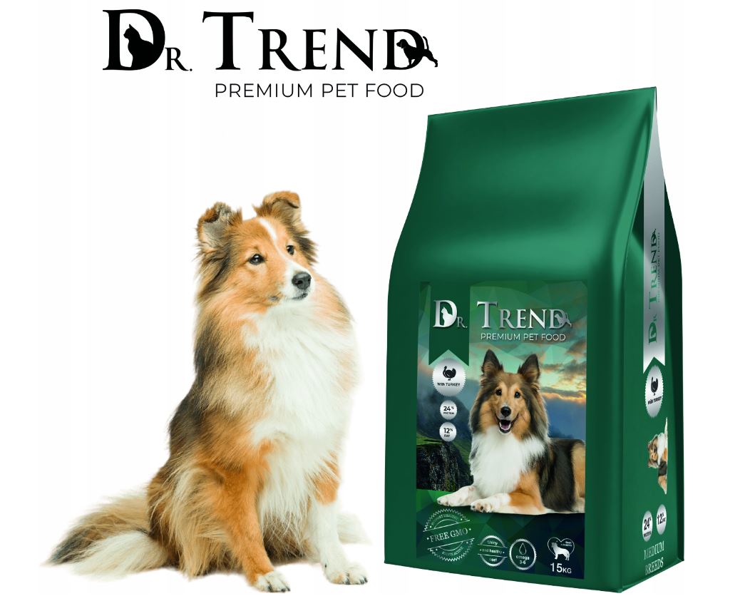 Dr.Trend  Medium Breeds - სრული დაბალანსებული საკვები საშუალო ჯიშის ძაღლებისთვის, ინდაურის ხორცით 15კგ. - Image 2