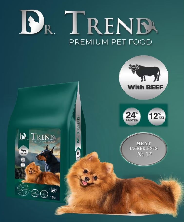 Dr.Trend  Mini Breeds - სრული დაბალანსებული საკვები პატარა ჯიშის ძაღლებისთვის, საქონლის ხორცით 15კგ. - Image 3