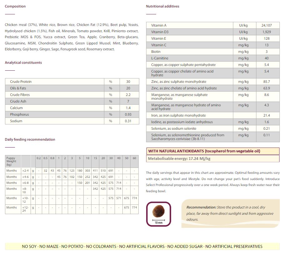 SELECT Professional PUPPY - პროფესიონალური, ლეკვის, 18კგ - Image 3