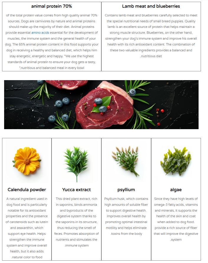 PRO PERFORMANCE – (ჰიპოალერგიული) პატარა ჯიშის ლეკვის საკვები, ბატკნის ხორცით და მოცვით, 7კგ - Image 2